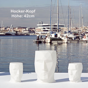 Gesichtsförmiger Hocker 42cm Hoch | Moderne Designer Hocker