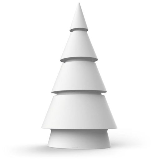 Moderner Weihnachtsbaum beleuchtet als Eyecatcher in Weiß