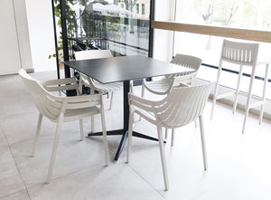 Moderne Outdoor Sessel Wetterfest Stappelbar Weisse Stühle für die Terrasse